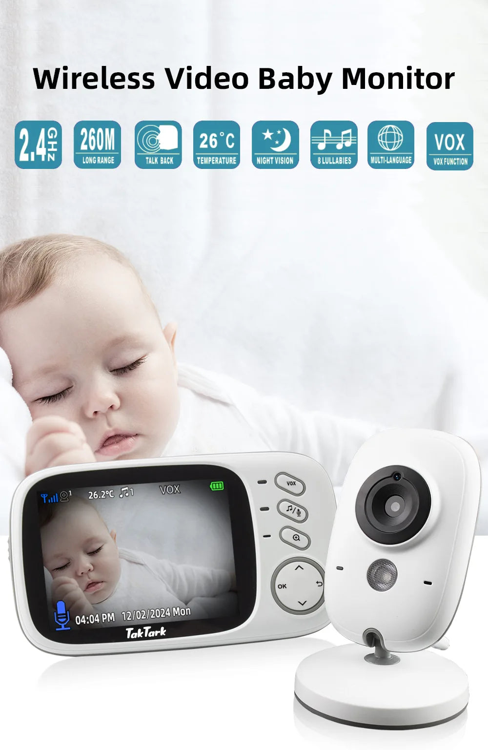 Camera de surveillance pour bébé avec moniteur