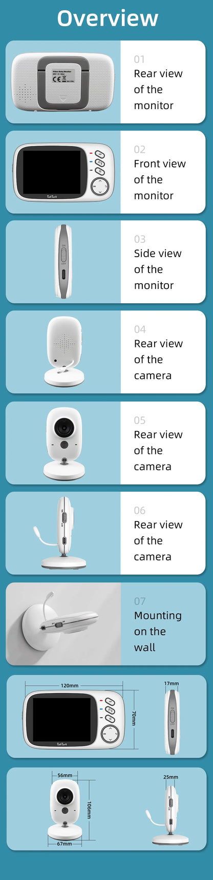 Camera de surveillance pour bébé avec moniteur