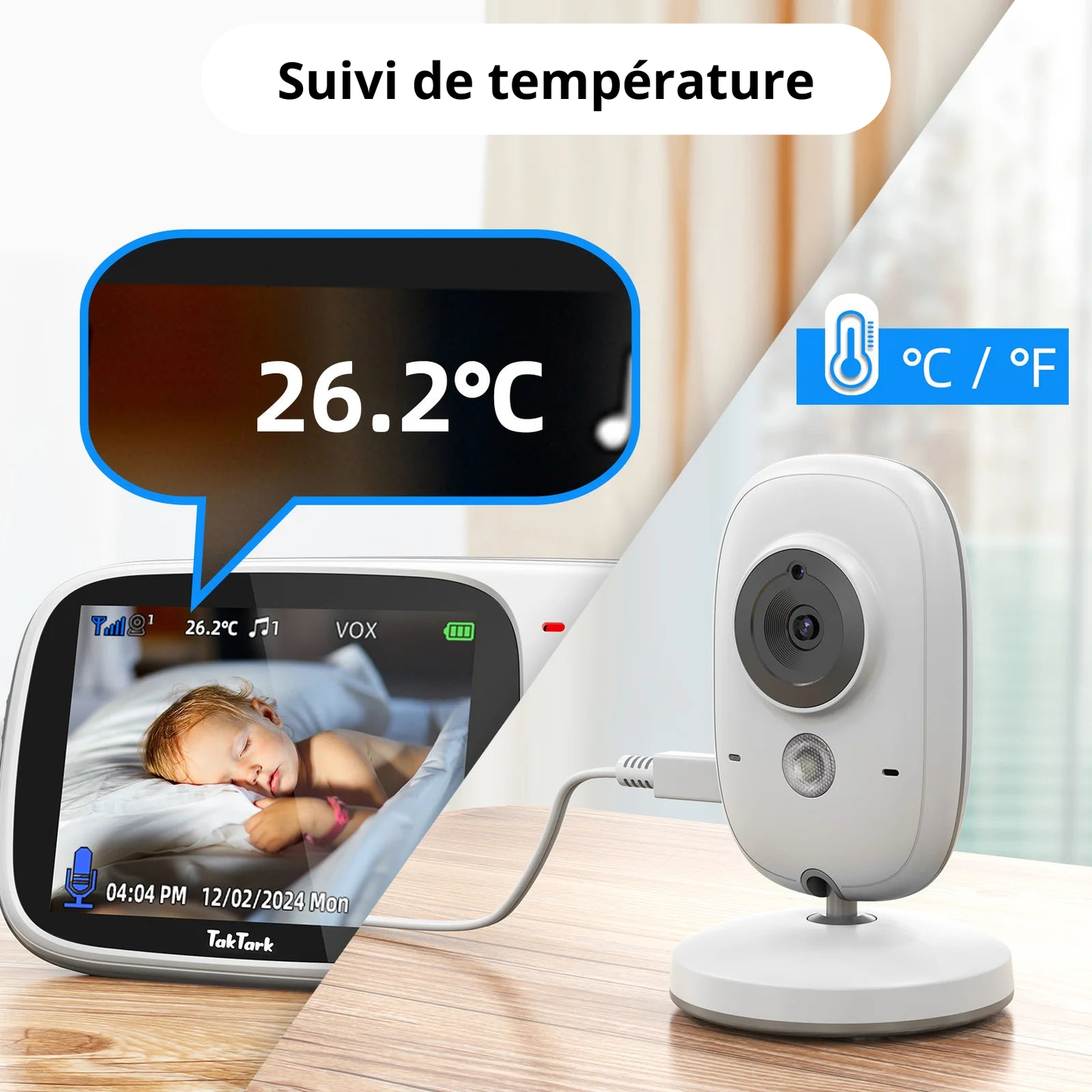 Camera de surveillance pour bébé avec moniteur