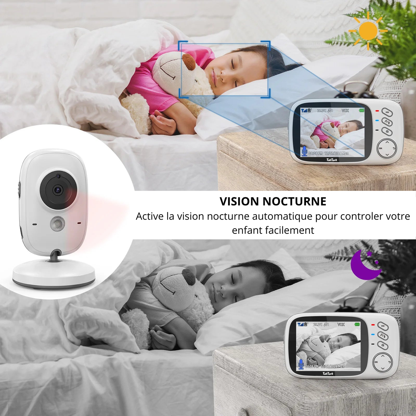 Camera de surveillance pour bébé avec moniteur